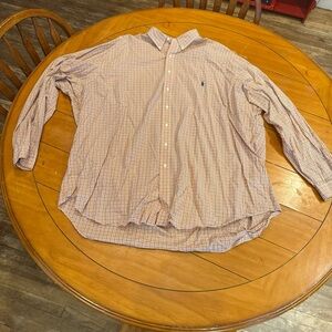 Polo Ralph Lauren Peach Checkered Button Down Shirt
